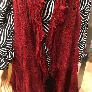 Maroon Fringed Vest OSFA